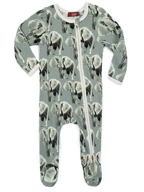 Milkbarn Zipper Footed Romper, 0-3M